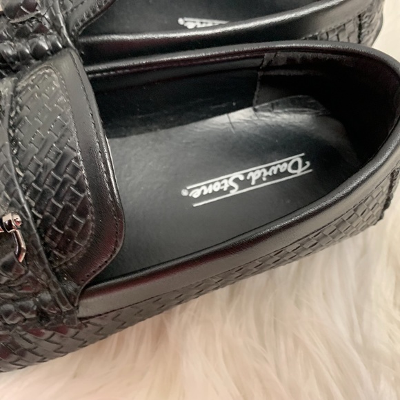 David Stone Mens Sz 8 045844 Black Slip On Loafer shoes driving Flats - Picture 4 of 5